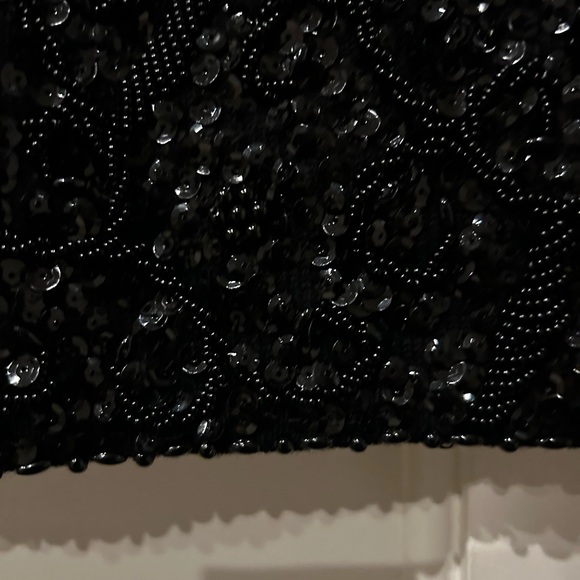 Vintage intricately beaded black top made in Hong Kong Size Small - Picture 3 of 13
